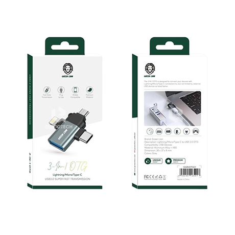 Green Lion OTG 3IN1 Lightning/Micro/Type C