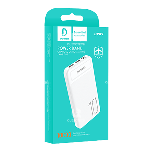 DENMEN Power Bank DP09, 10000mAH, White