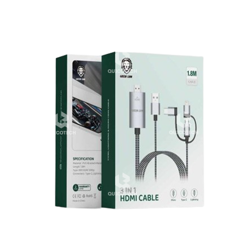 GREEN LION HDMI CABLE 3 IN 1, 1.8 METER