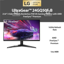 LG MONITOR ULTRAGEAR GAMING 24GQ50F-B, 1MS, 165HZ, VA, FHD, 27W, DISPLAY, 2xHDMI, FRAMELESS, 24"