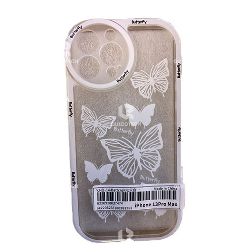 Cover For iPhone 13 Pro Max, Transparent (Butterfly Design)