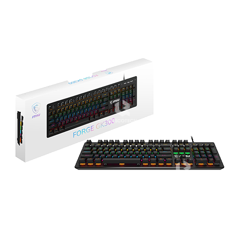 MSI KEYBOARD W/MOUSE GAMING FORGE GK300 COMBO, MECHANICAL, RGB BACKLIT, FULL ENG, 7200 DPI, USB (BLUE KEY-SWITCH)
