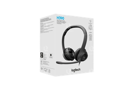 LOGITECH HEADSET H390 W/MICROPHONE NOISE CANCELING, VOLUME CONTROLLER, USB